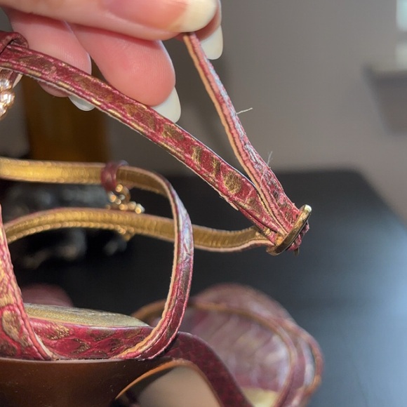 Carlos Heart Charm & Snakeskin Strappy Heels - Picture 5 of 7